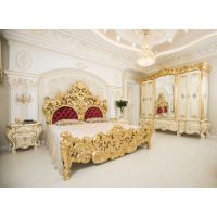Кровать Барокко слоновая кость/золото 180х200