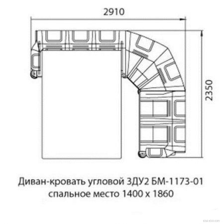 Диван-кровать угловой 3ДУ1 Цезарь (сосна) БМ-1173-02-02/3