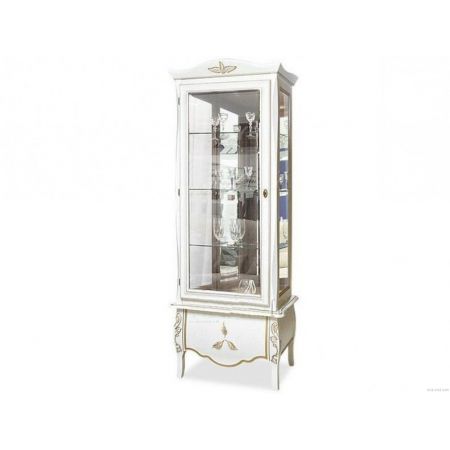 Шкаф с витриной Трио ММ-279-01/01 белая эмаль