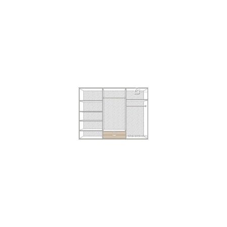 Шкаф 6-ти дверный с зеркалами Рома, размер 2750*600*2364 мм, цвет: Беж