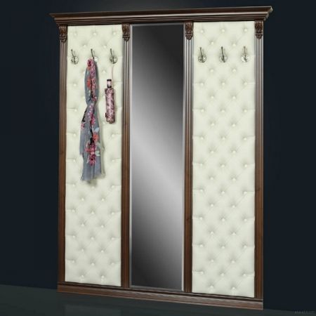 Вешалка с 6 крючками и зеркалом  Б5.10-6, Размеры: 1740х120х2195 мм, цвет орех
