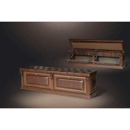 Банкетка-обувница с дверками Б5.2-4 к модулю Б5.10-3, Размеры 1730х400х500мм, цвет орех