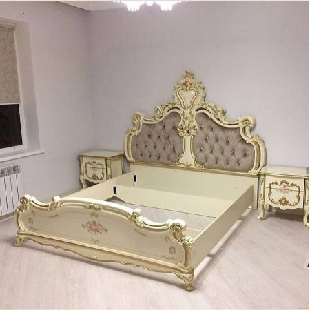 Спальня Шейх с 6-ти дверным шкафом слоновая кость + золото