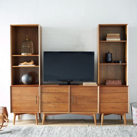 Комбинированный шкаф-стеллаж Mid-Century Media Tower (52 cm) - Acorn