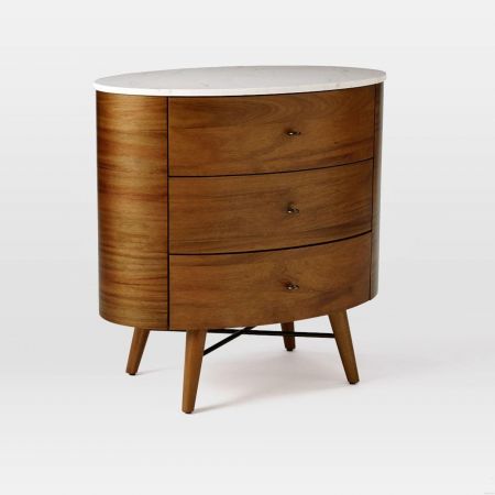 Дизайнерская тумба прикроватная Penelope 3-Drawer Dresser с мраморной столешницей