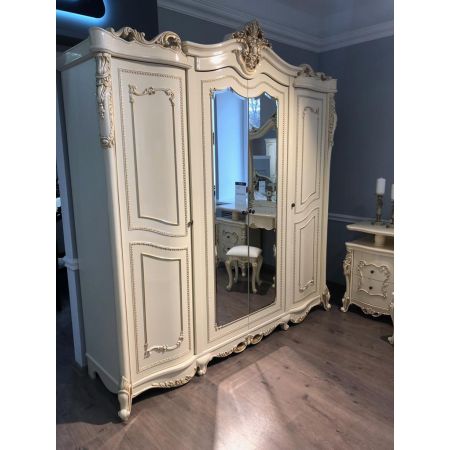 Спальня Джоконда крем глянец 4-х ств. Шкаф, кровать 160*200