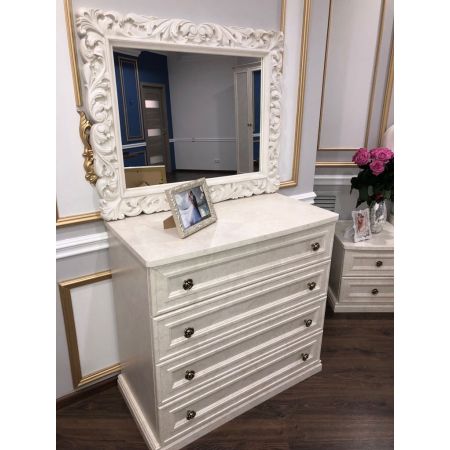 Спальня Афина крем корень 6-ти ств. шкаф, 180*200, зеркало ППУ