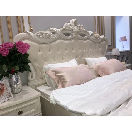 Спальня Афина крем корень 6-ти ств. шкаф, 180*200, зеркало ППУ