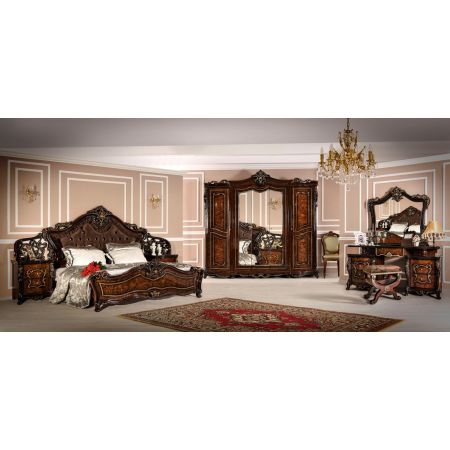 Спальня Джоконда корень дуба глянец 6-ти ств. шкаф, кровать 180*200