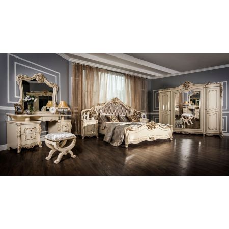 Спальня Джоконда крем глянец 6-ти ств. шкаф, кровать 180*200