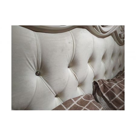 Кровать с мягким изголовьем "Афина крем корень" 160*200