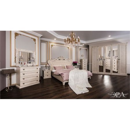 Кровать с мягким изголовьем "Афина крем корень" 160*200