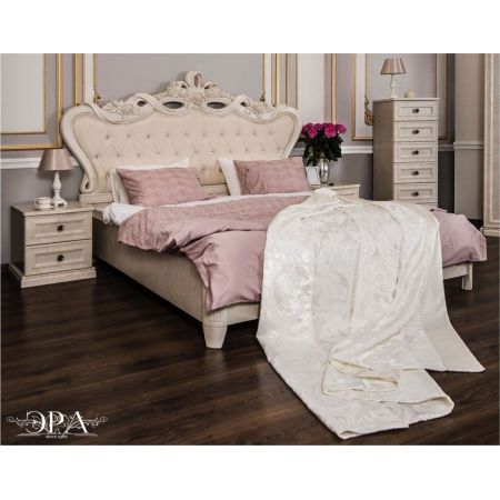 Кровать с мягким изголовьем "Афина крем корень" 160*200
