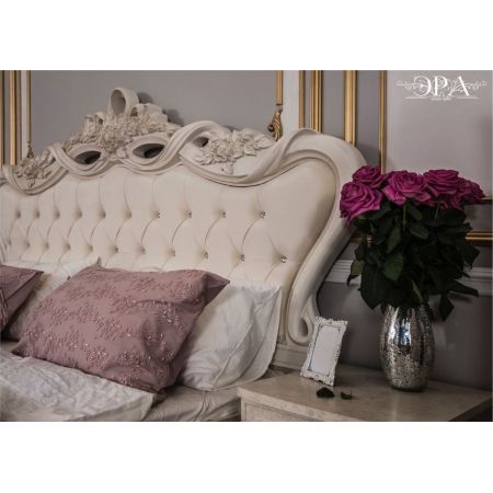Кровать с мягким изголовьем "Афина крем корень" 160*200