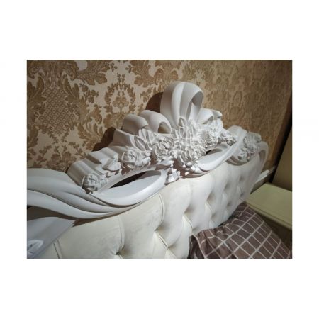 Кровать с мягким изголовьем "Афина крем корень" 160*200