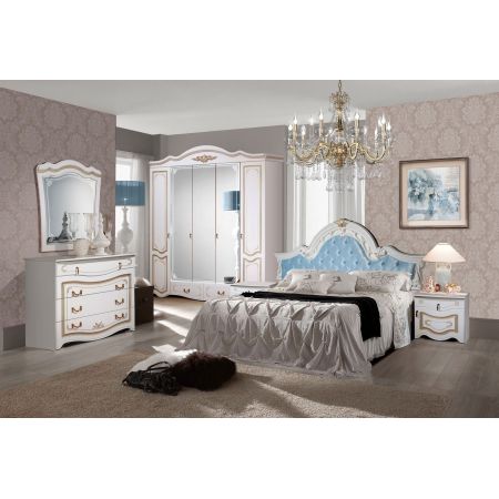 Спальня Рим 5.1П с голубым изголовьем без изножья