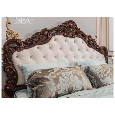 Кровать "Патрисия караваджо глянец" с мягким изголовьем 180*200