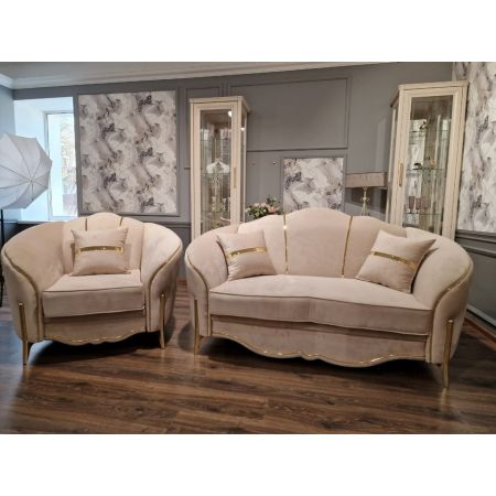 Диван 2-х местный Lara, декор золото