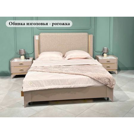 Кровать 1800, Сиде (1892*2082*1200), изголовье - рогожка Мокко, 12608