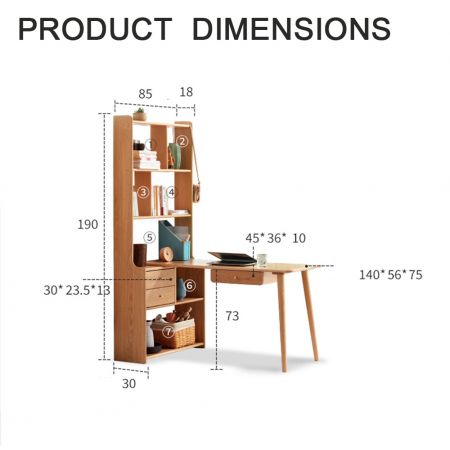 Стол письменный со стеллажом ST351 Office Desk With Side Bookcase