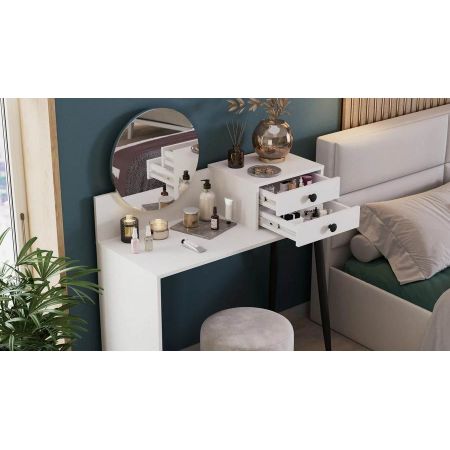 Стол туалетный «Стилтон» Тип 1 Белый, Черный муар