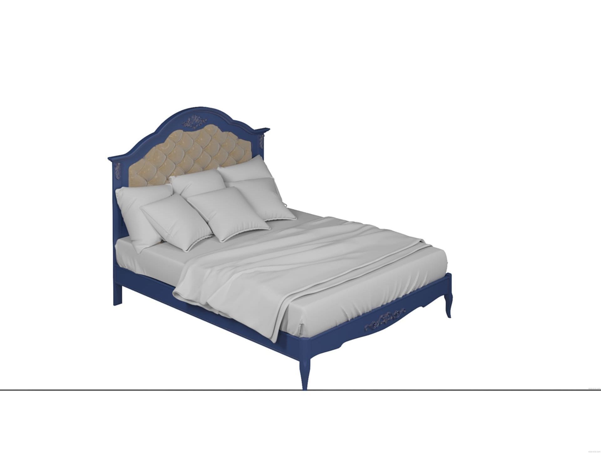 Особенности деревянной двуспальной кровати на подиуме с высоким изголовьем в стиле прованс